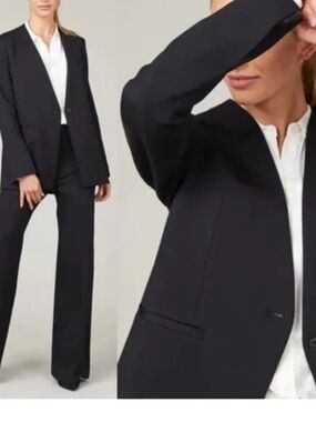 SPANX The Perfect Collarless Blazer
Black One Button Ponte Knit Size M